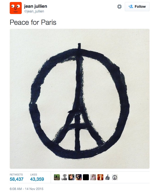 jean jullien-peace for paris-twitter